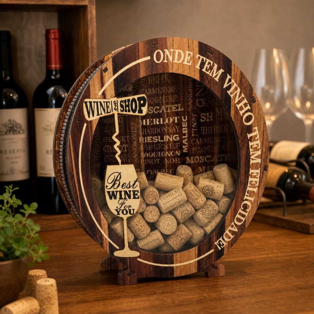 Porta-rolhas em um cantinho do vinho