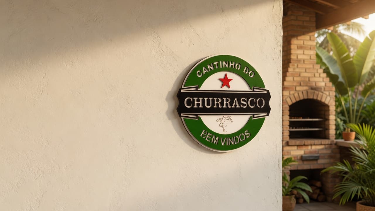 Peça decorativa da Grife de Boteco em uma área gourmet
